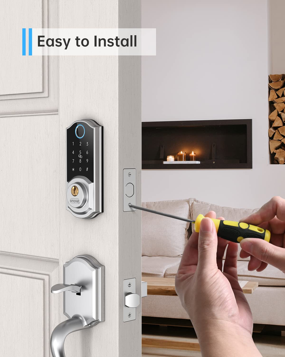 SMONET Smart Fingerprint Deadbolt Door Lock