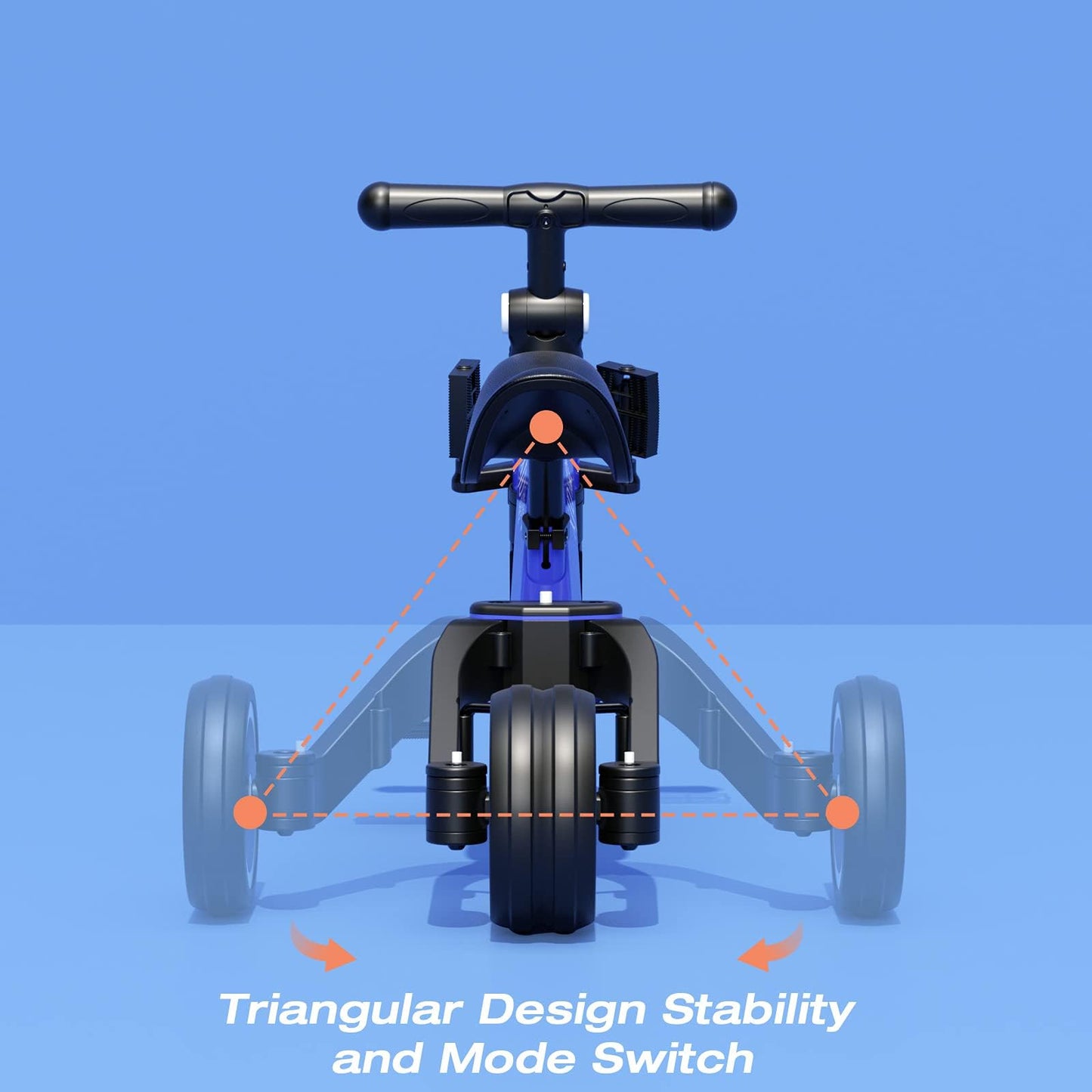 XJD 7-in-1 Toddler Tricycle with Push Handle