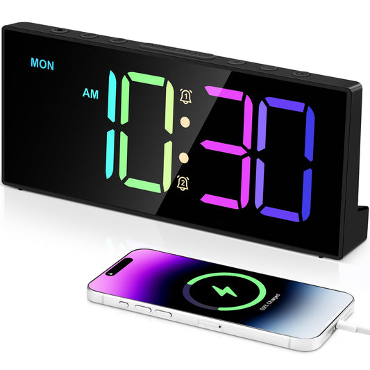 Tetino Loud Alarm Clock with Colorful Display