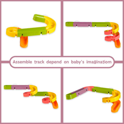 Think Wing Bath Toys Water Ball Track for Kids for Wall Bathtub Toy Slide for Toddlers 3 4 5 6 Years 37 Pcs DIY Take Apart Set Shower Gift for Children