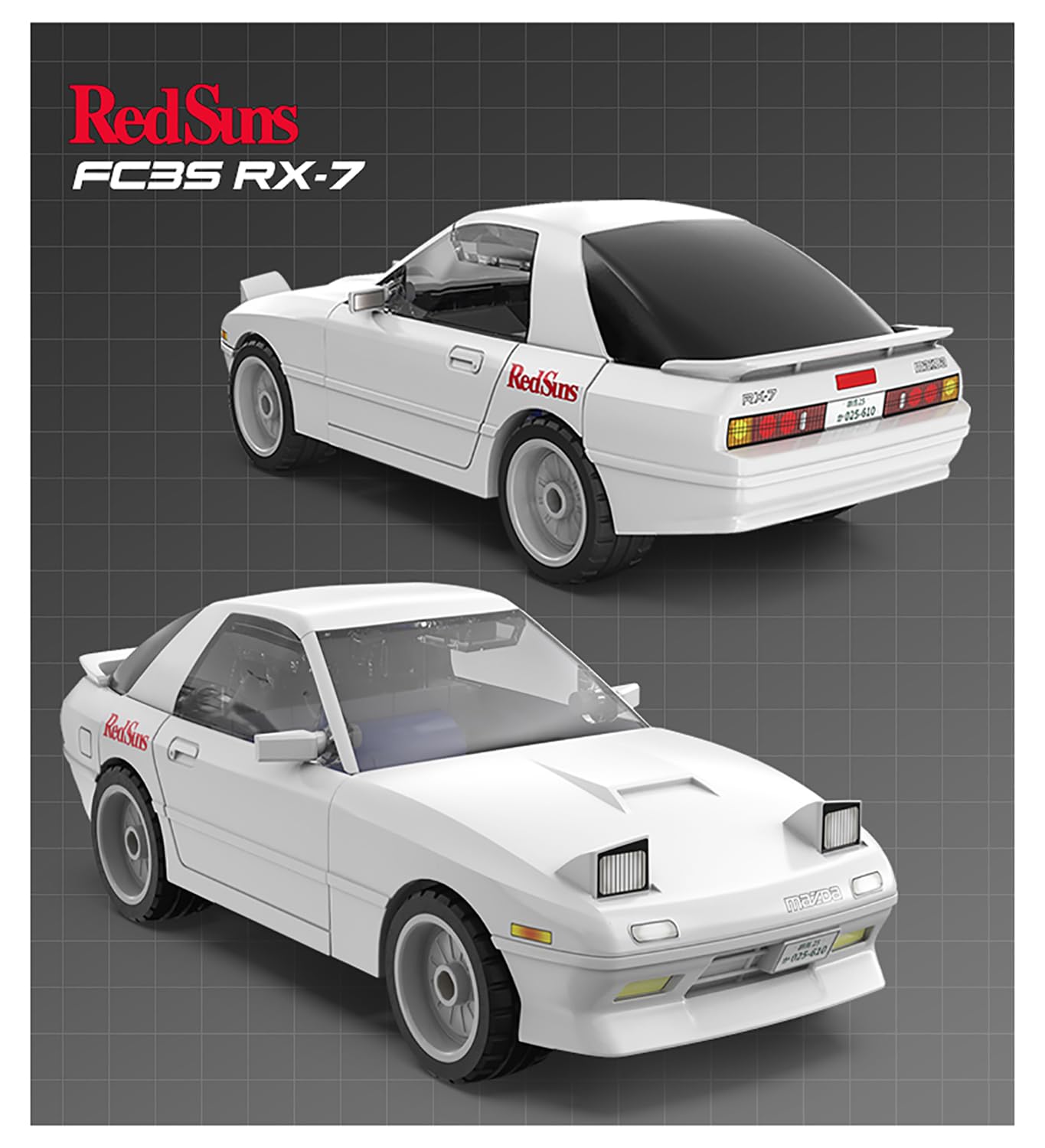 Mazda RX-7 FC3S Building Blocks Kit – 66 Pieces