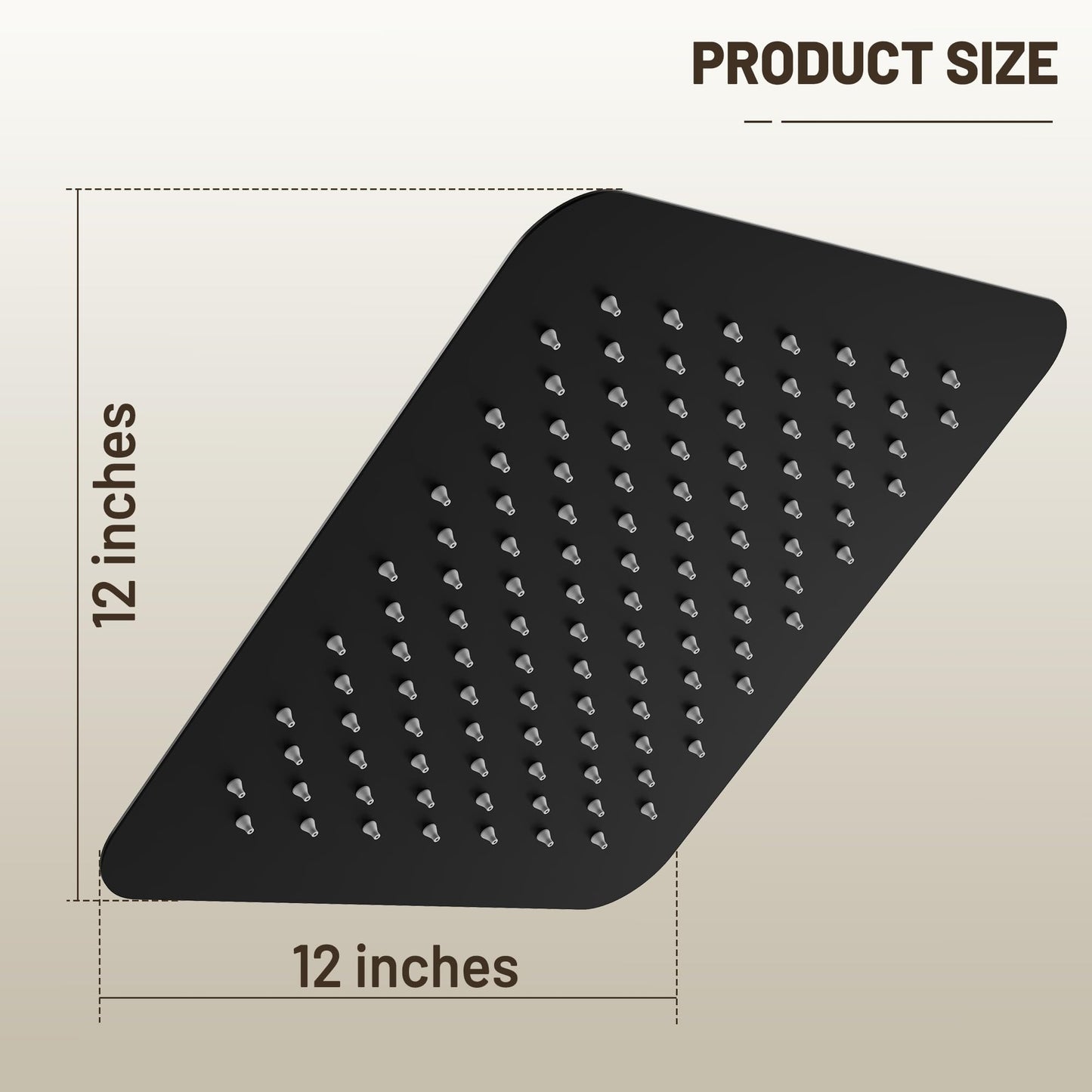 12" Matte Black Rain Shower Head
