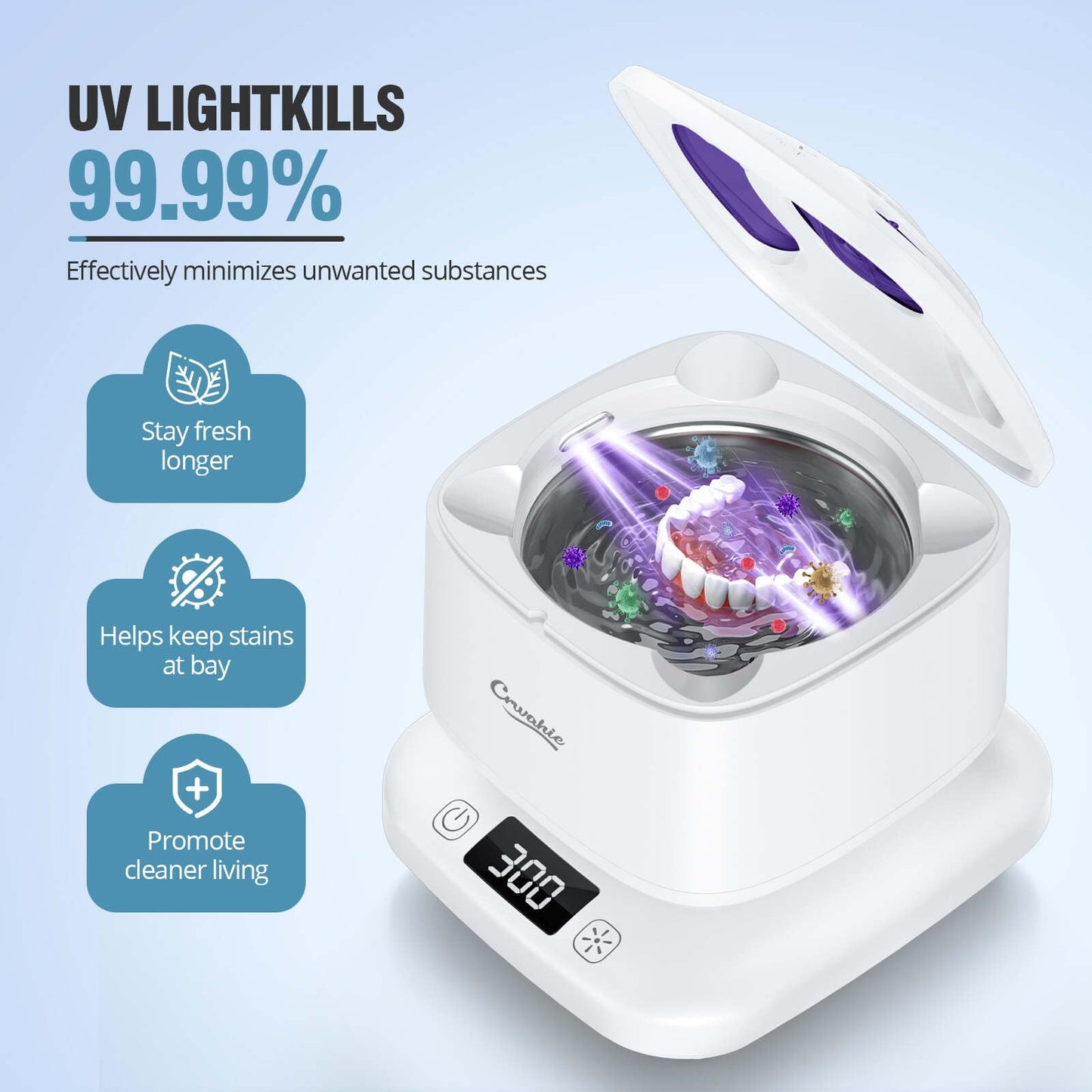 Ultrasonic Retainer Cleaner with Digital Timer