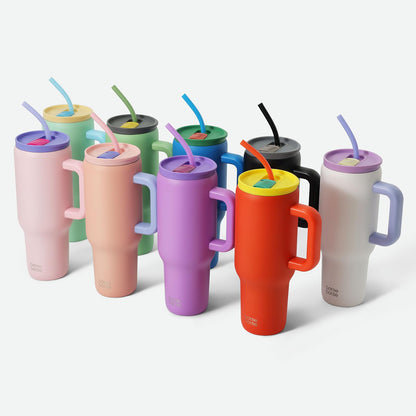 40 oz Stainless Steel Tumbler with Straw