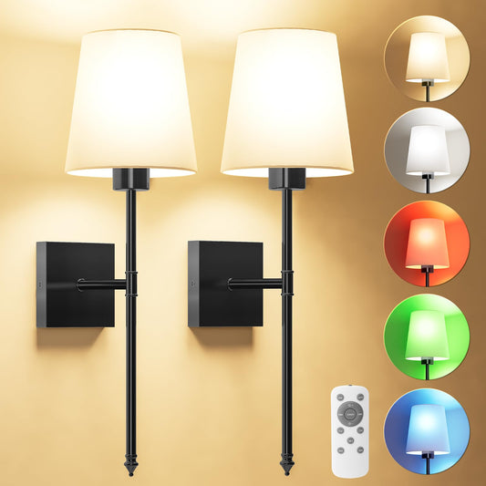 2 Pack Battery Operated Wall Sconce Set