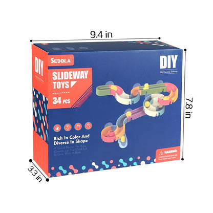 Think Wing Bath Toys Water Ball Track for Kids for Wall Bathtub Toy Slide for Toddlers 3 4 5 6 Years 37 Pcs DIY Take Apart Set Shower Gift for Children