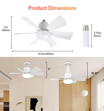 3-Speed Dimmable LED Ceiling Fan with Remote