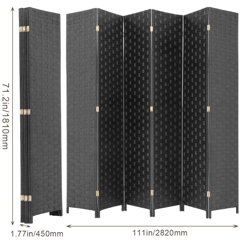 FDW 6 Panel Folding Wood Room Divider Screen