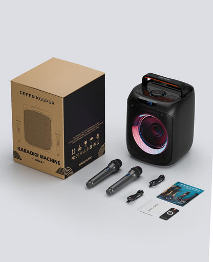 Portable Bluetooth Karaoke Machine with 2 Microphones
