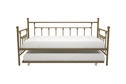 DHP Manila Metal Twin Size Daybed and Twin Size Trundle (Gold)