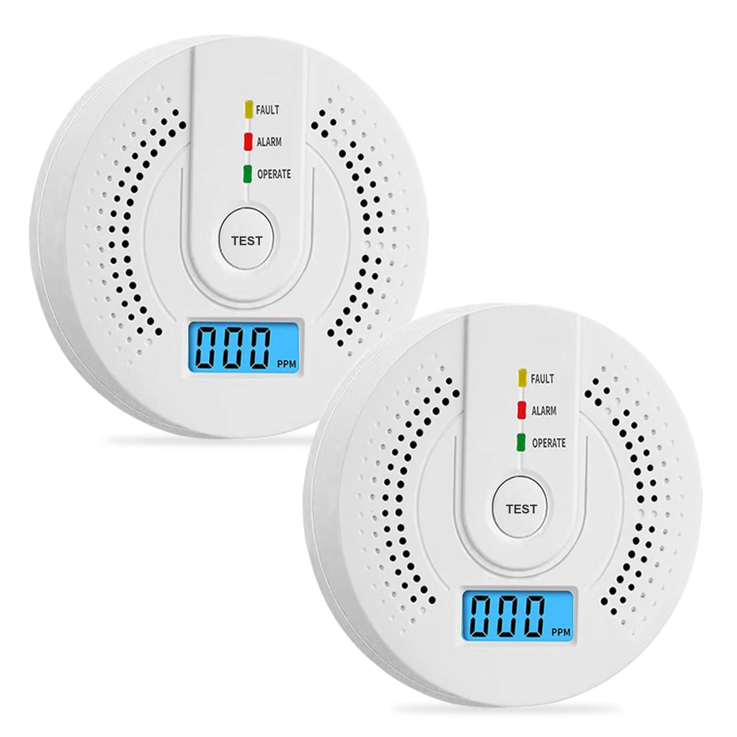 Carbon Monoxide Detector,CO Gas Monitor Alarm, AA Battery Powered CO Sensor Detector with LED Digital Display for Home,Depot,Test Button