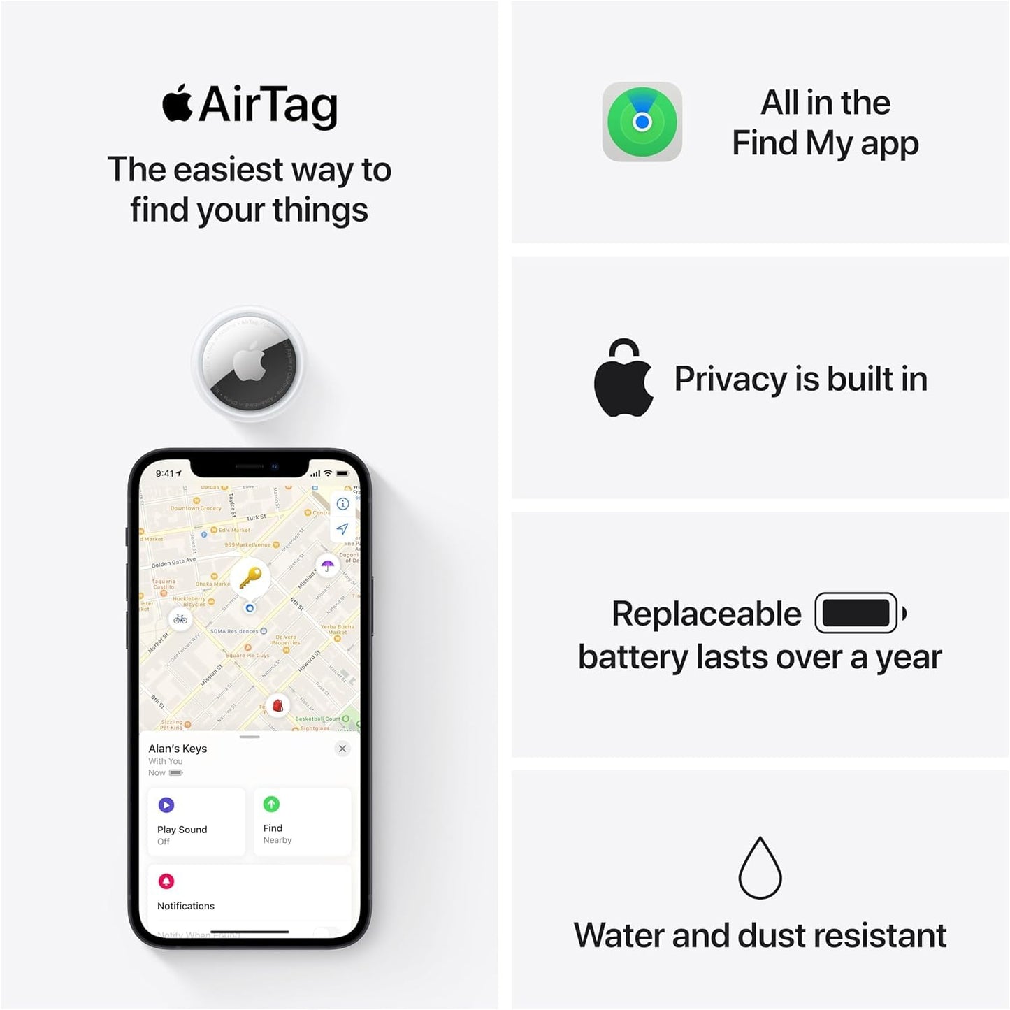 Apple AirTag 4-Pack Bluetooth Tracking Devices