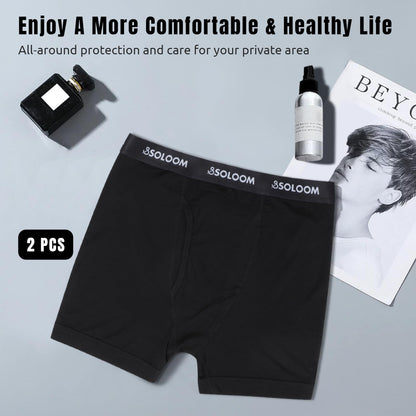 SOLOOM Mens Boxer Briefs, Moisture Wicking & Breathable Stretch Underwear For Men, Soft Full-Rise Mens Underwear 2 Pack Black