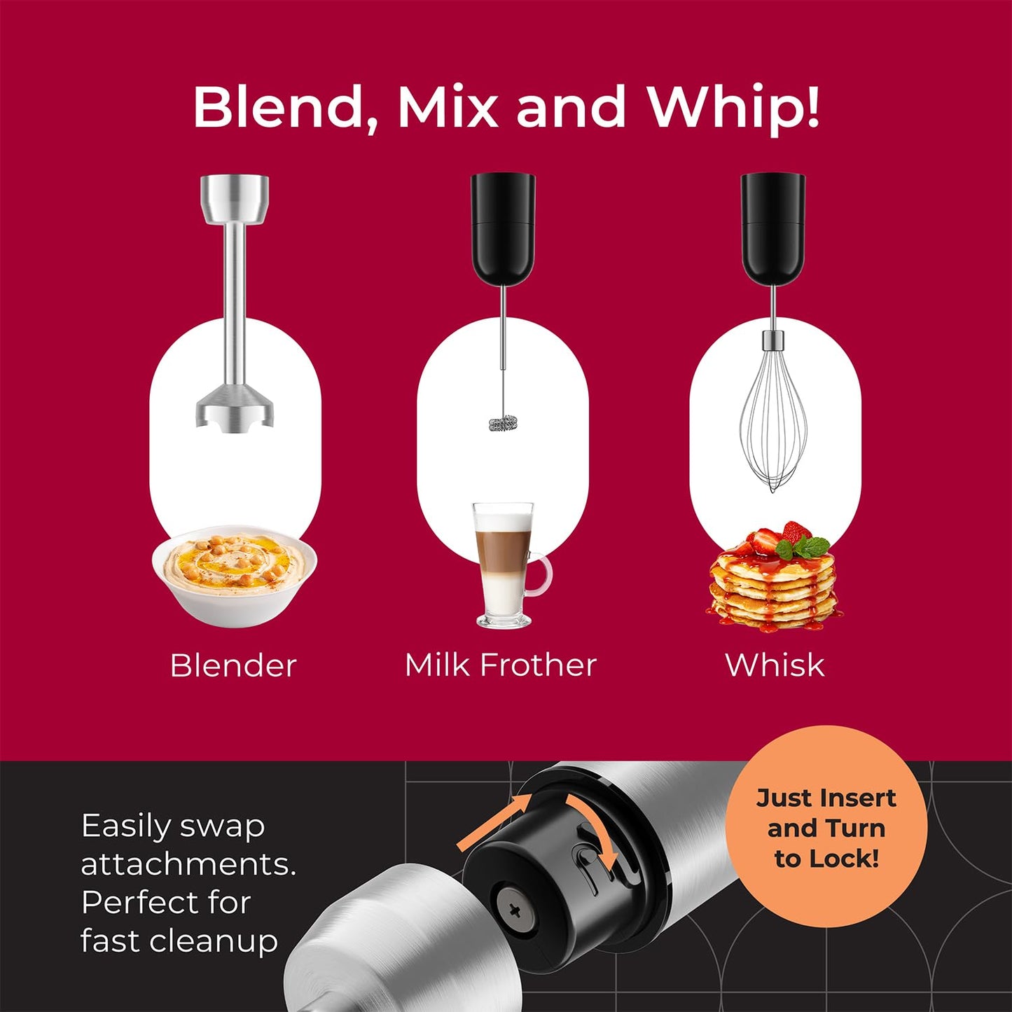 Mueller 8-Speed Handheld Immersion Blender for Kitchen