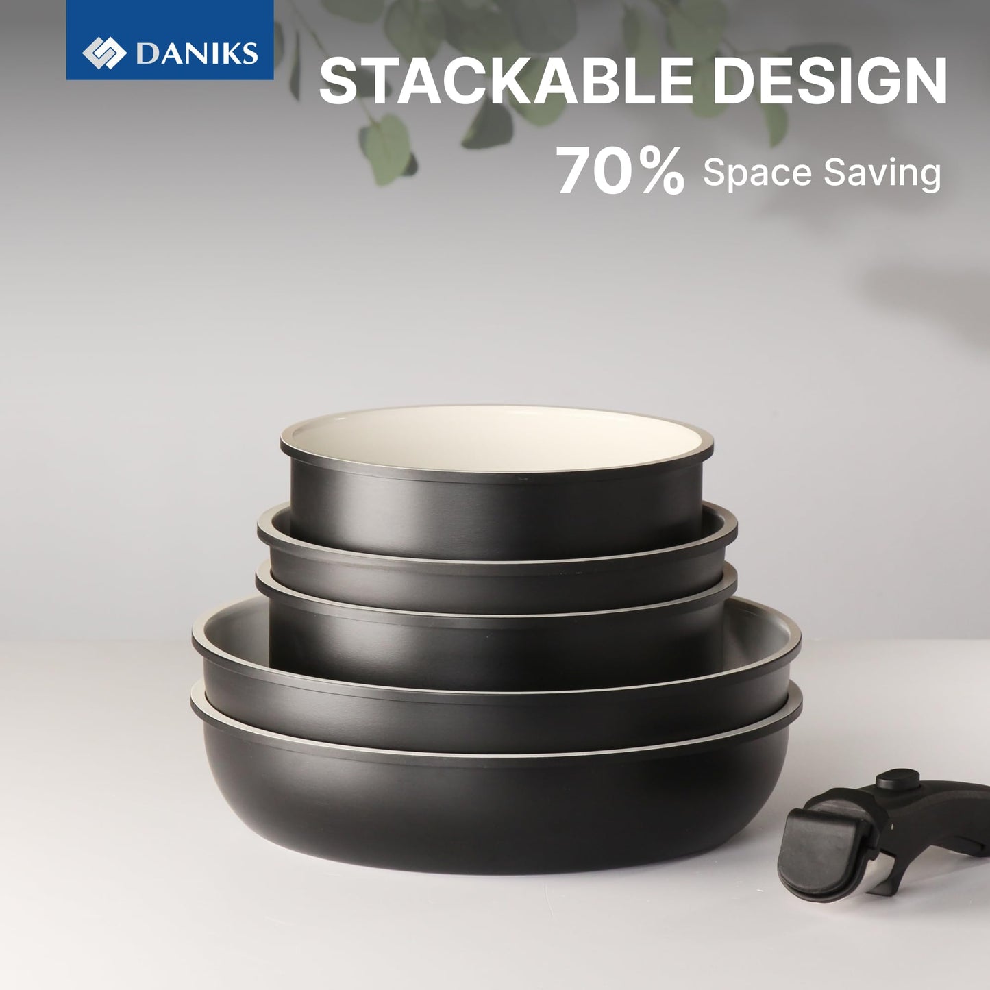 9-Piece Nonstick Ceramic Cookware Set, Black