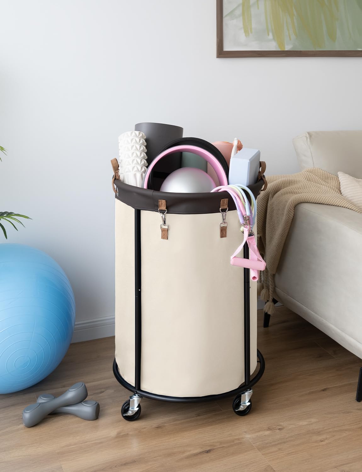 Rolling Laundry Basket with Wheels by StorageWorks