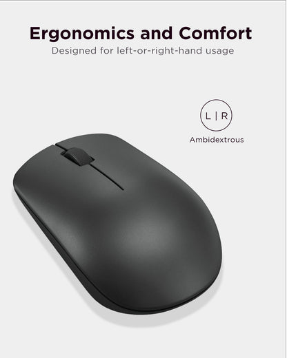 Lenovo 530 Wireless Mouse – Full Size Computer Mouse for PC, Laptop, Windows Computer - 2.4 GHz Nano USB Receiver - Ambidextrous Design - 12 Months Battery Life – Cordless