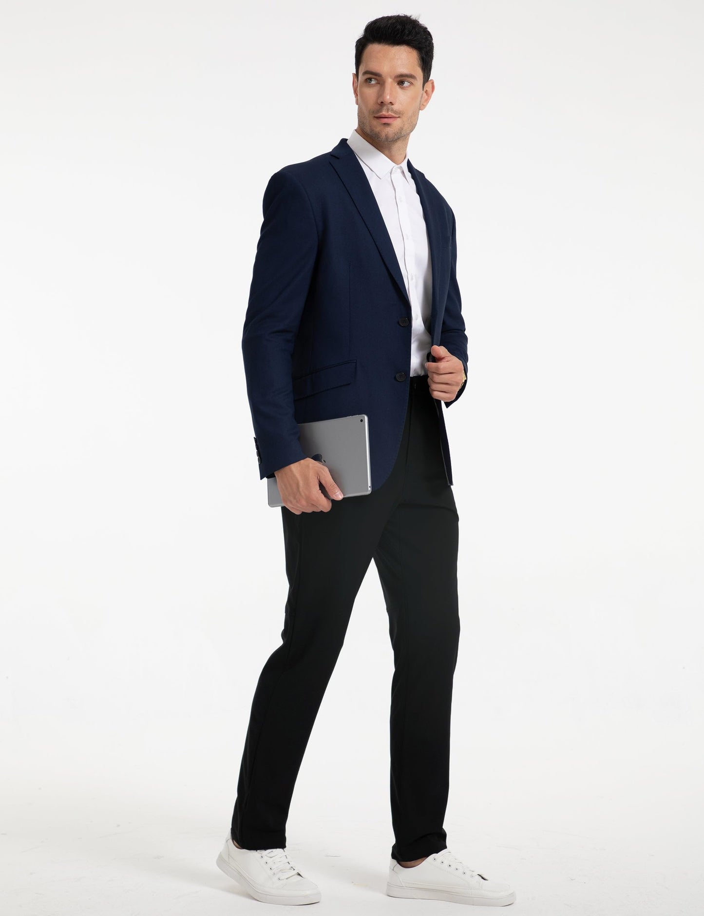 FitsT4 Sports Men's Golf Pants Slim Fit Stretch Flat Front Travel Hiking Pant with 5 Pockets Black 29W x 32L