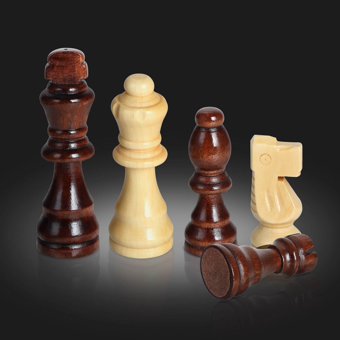 FanVince Wooden Chess Set with Storage Bags