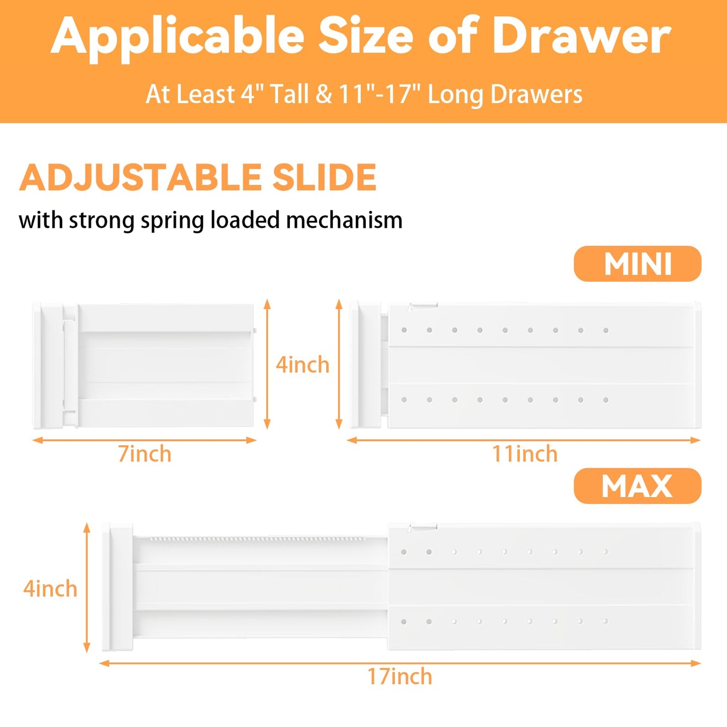 Adjustable 5-Pack Drawer Dividers for Storage