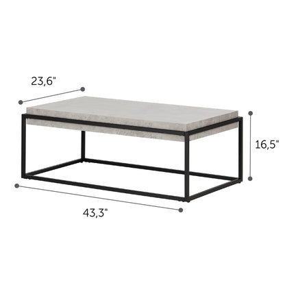 South Shore Industrial Coffee Table, Concrete Gray