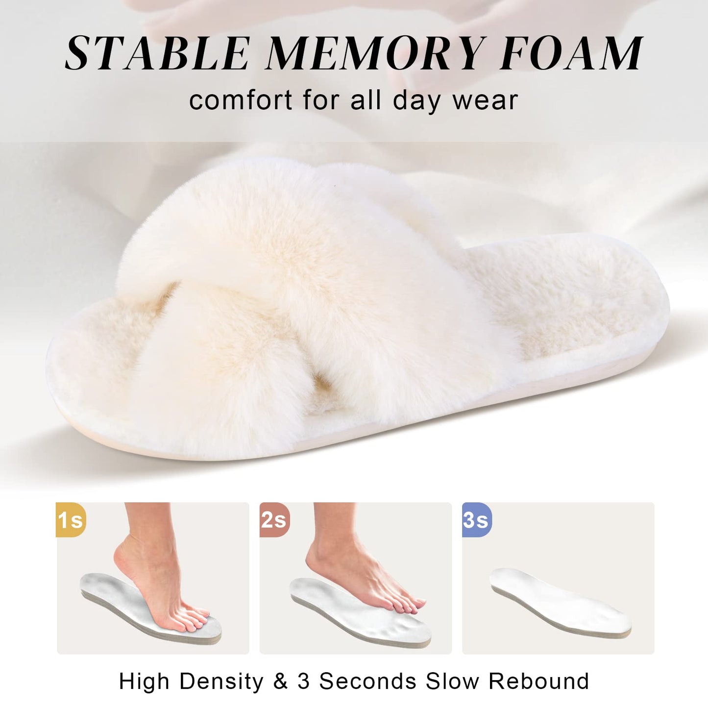 Parlovable Fuzzy Cross Band Slippers for Women