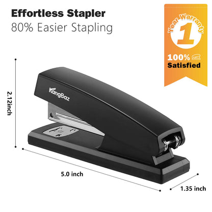 Kangbaz with 5000 ¼" Staples Office Stapler- 25 Sheet Capacity .Desktop Stapler.for Offices, Homes and Schools.Black.