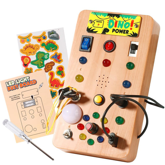 Montessori Wooden Sensory Board with LED Lights