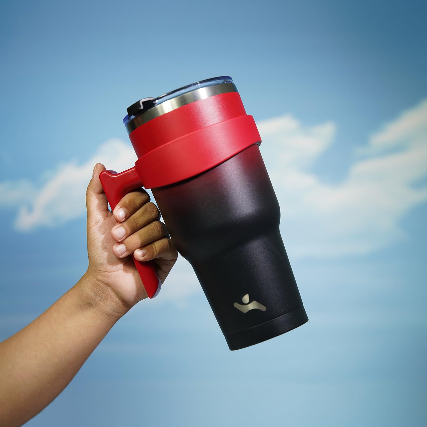 Konokyo 40oz Tumbler with Handle and 2 Straw 2 Lid, Insulated Water Bottle Stainless Steel Vacuum Cup Reusable Travel Mug,Mystic Moon