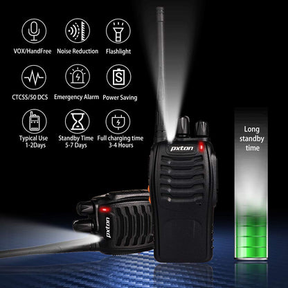 Rechargeable Long Range Walkie Talkies with Earpieces