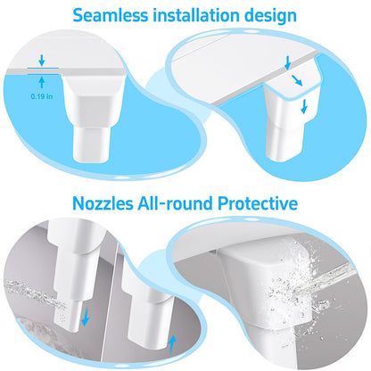 Shineforu Ultra-Slim Bidet Dual Nozzle Bidet Attachment for Toilet, Bidet Toilet Seat Attachment with Pressure Controls(Feminine/Posterior Wash),Ultra-Quick Installation Design Non-Electric Bidet