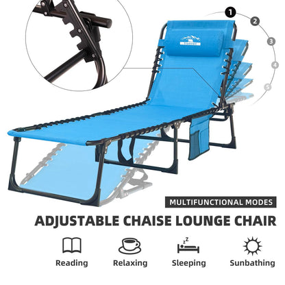 5-Position Folding Chaise Lounge Chair for Patio