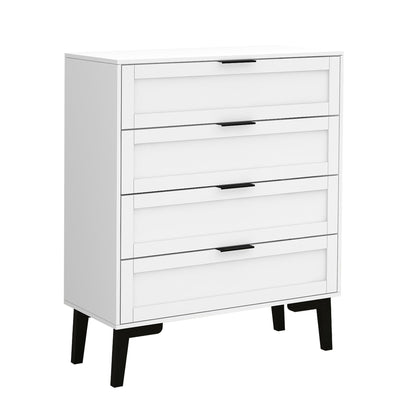 Modern White 4 Drawer Dresser for Bedroom