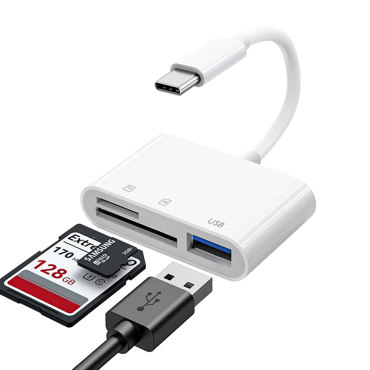 USB C SD MicroSD USB 3.0 Card Reader Adapter