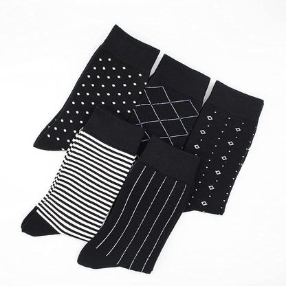 TOEJYJ Mens Fun Dress Socks, Pattern Funny Casual Socks Pack, Colorful Striped Cotton Novelty Socks Size 10-13 (S015)
