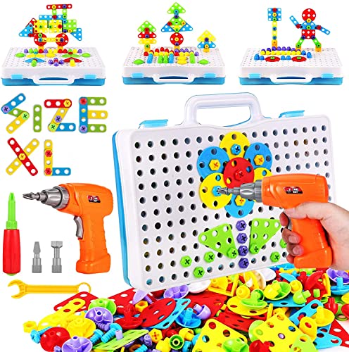 244 Piece Electric Building Blocks Construction Kit for Kids