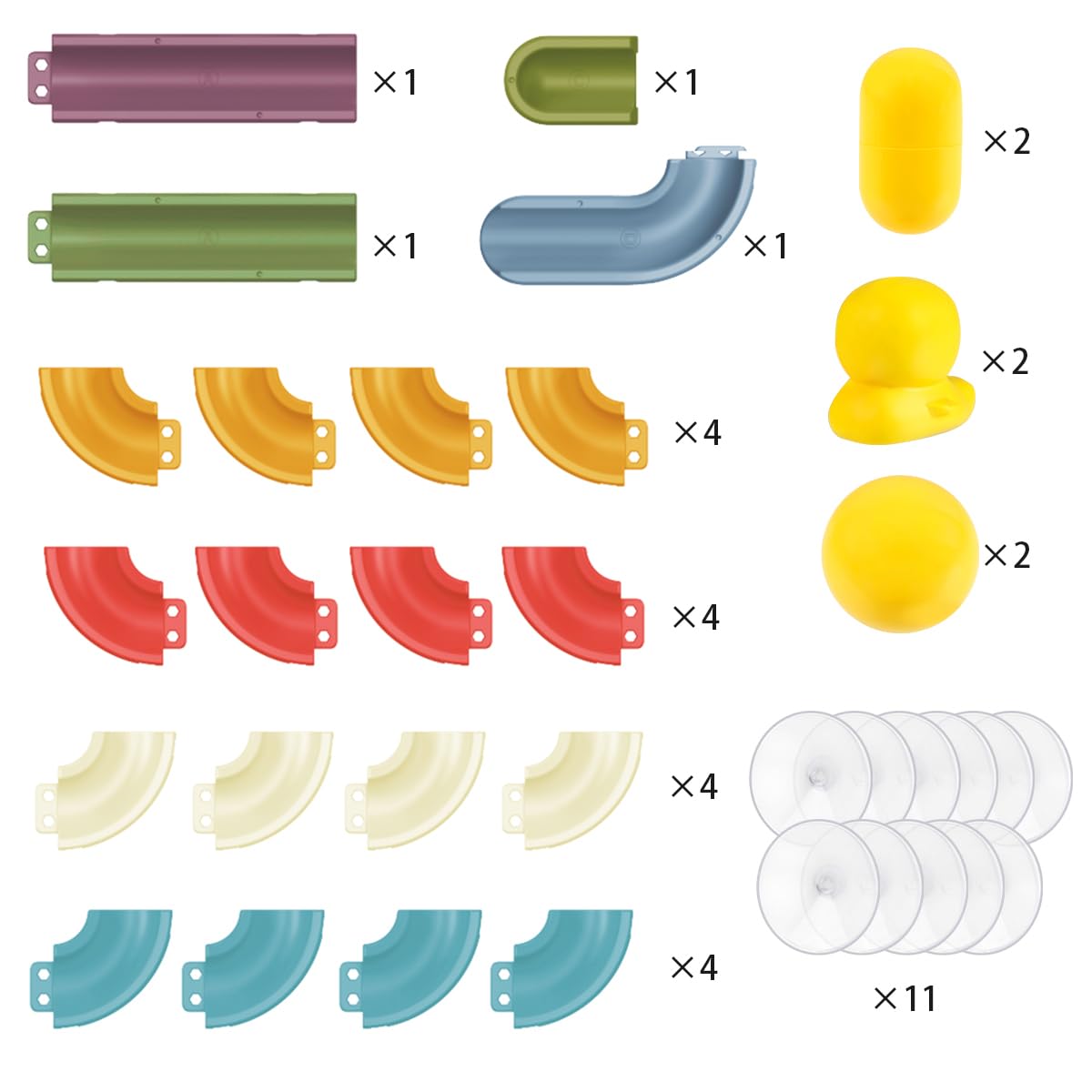 Think Wing Bath Toys Water Ball Track for Kids for Wall Bathtub Toy Slide for Toddlers 3 4 5 6 Years 37 Pcs DIY Take Apart Set Shower Gift for Children