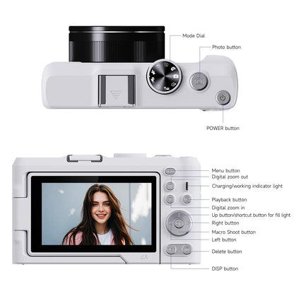 4K 50MP Vlogging Camera with Flip Screen