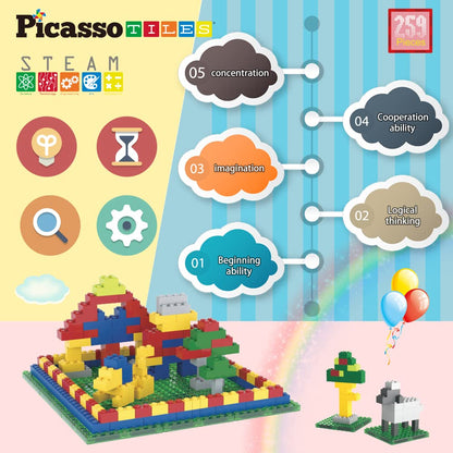 PicassoTiles 259pcs Magnetic Building Block Set