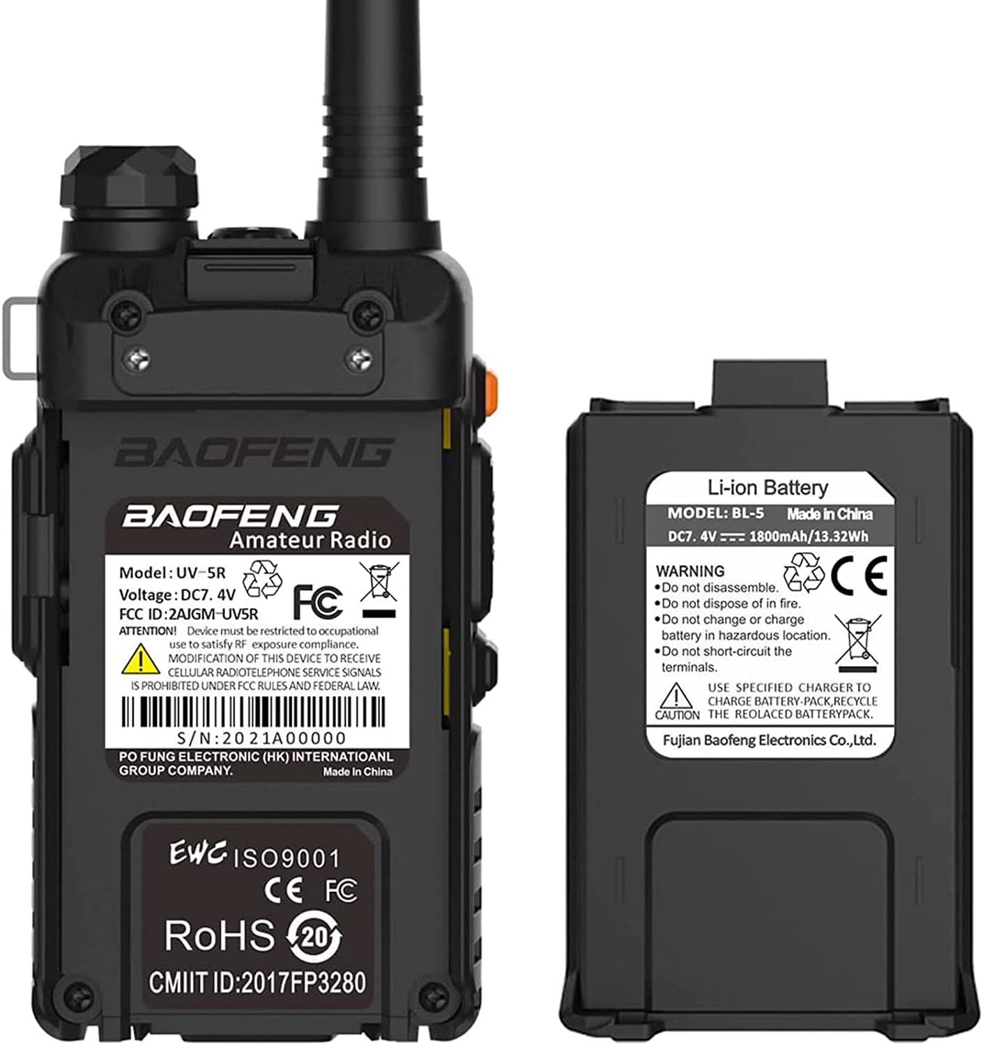 BAOFENG UV-5R Dual Band Walkie Talkie 2-Pack