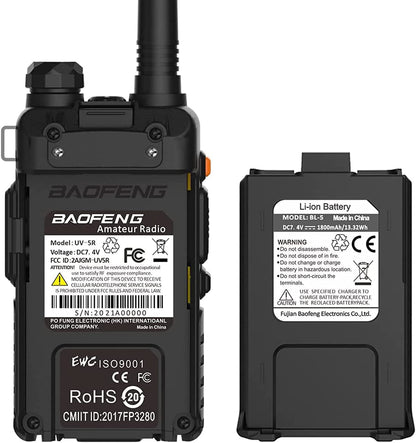 BAOFENG UV-5R Dual Band Walkie Talkie 2-Pack