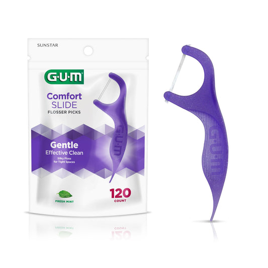 GUM Comfort Slide Floss Picks, Mint Flavor, 120ct