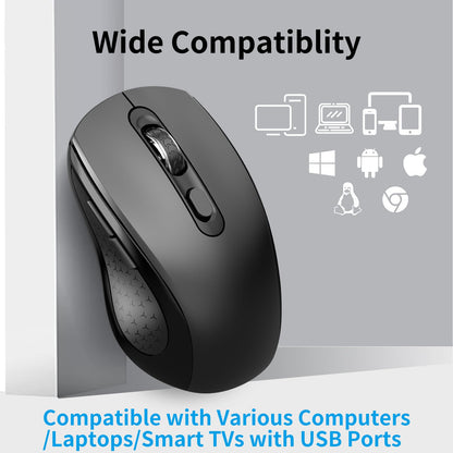 Wireless Ergonomic Mouse with USB Receiver