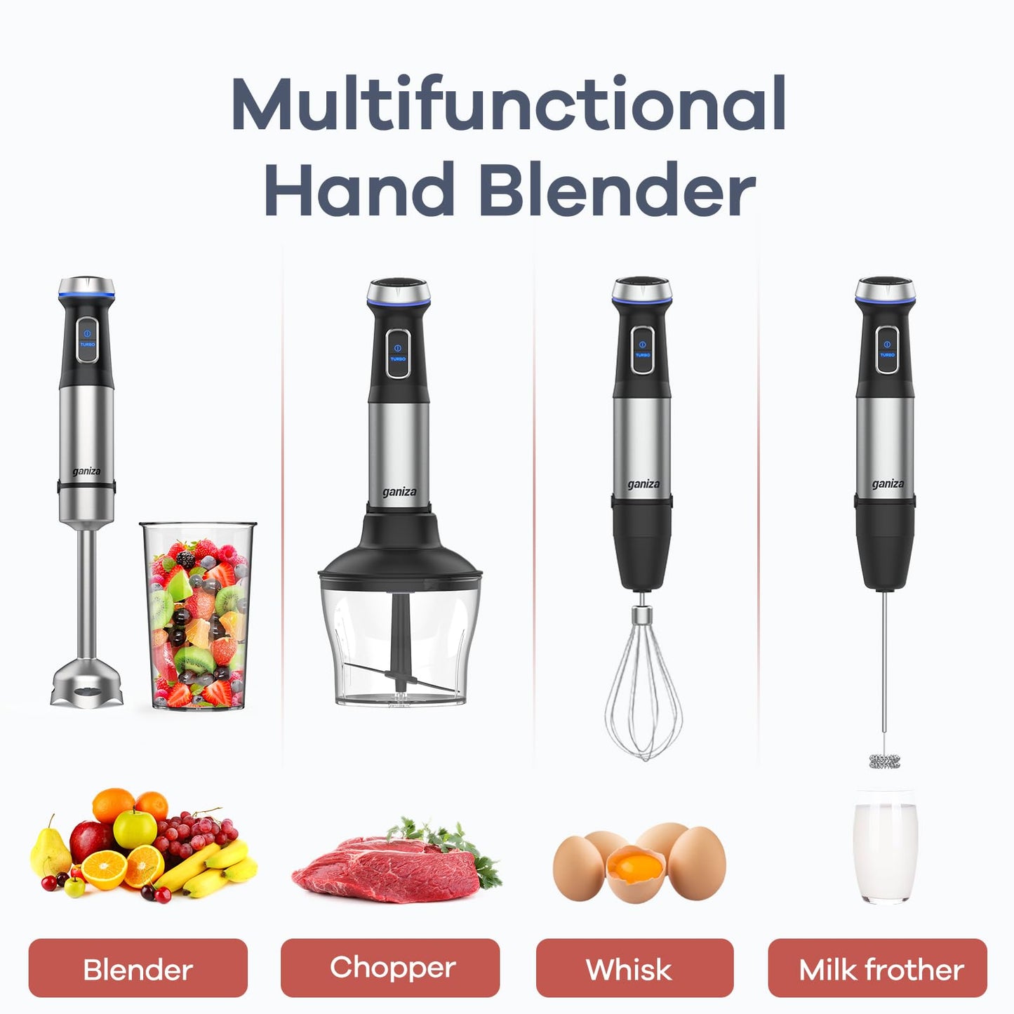 5-in-1 Immersion Hand Blender with Accessories