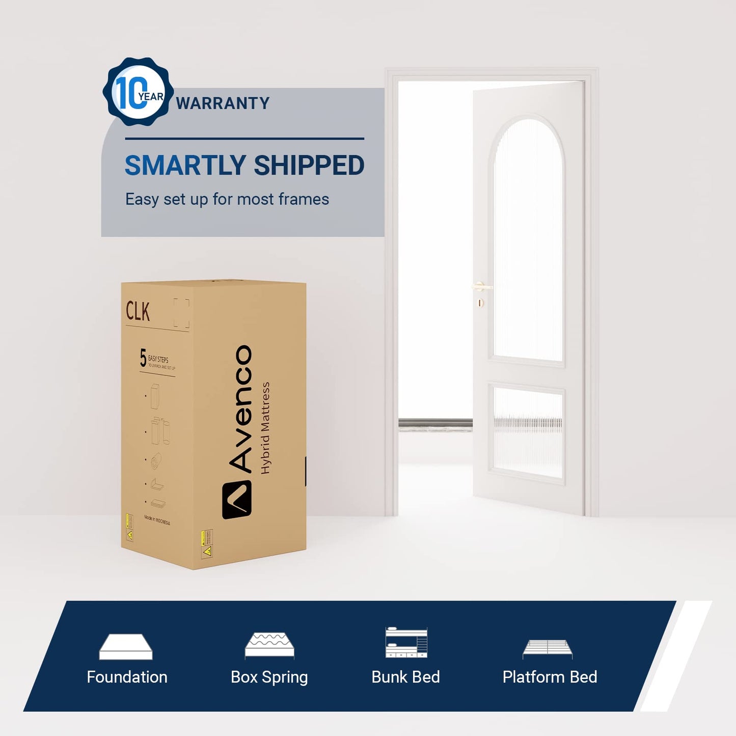 Avenco Full Mattress, 10 Inch Full Size Hybrid Mattress with Individual Pocket Spring for Support, Memory Foam for Pressure Relief, Medium Firm Full Bed Mattresses in The Box, CertiPUR-US Certified