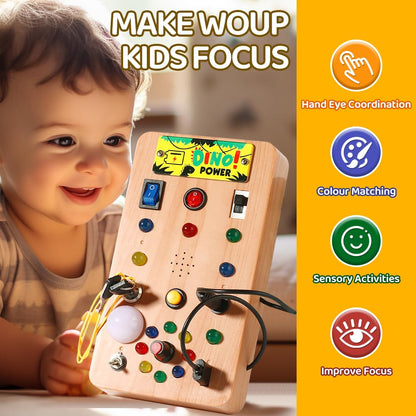 Montessori Wooden Sensory Board with LED Lights