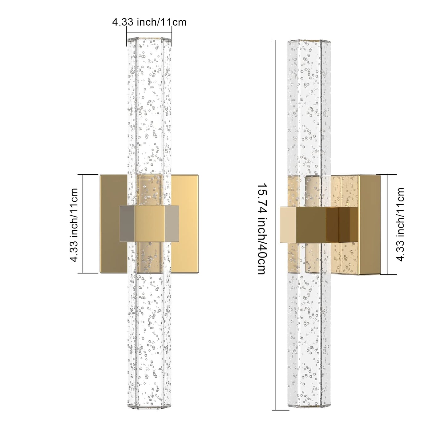 Aipsun Gold Bathroom Vanity Light Fixtures Modern Bathroom Light Fixtures LED Vanity Light for Bathroom Wall Light Fixtures 6000K
