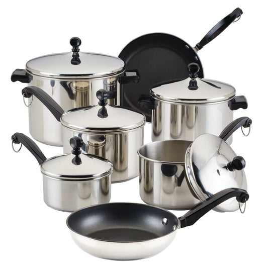 15-Piece Farberware Stainless Steel Cookware Set