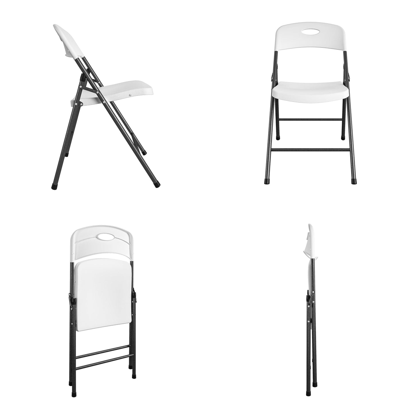 COSCO Solid Resin Folding Chair, 4-Pack, White