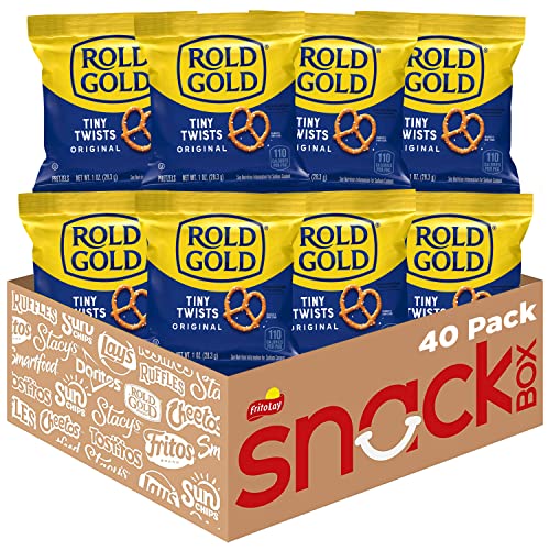 40 Pack Rold Gold Tiny Twists Pretzels 1oz Bags